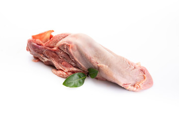 Pork tongue isolated on a white background.