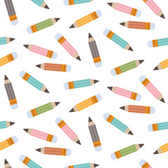 Seamless pattern with colorful pencil. Vector illustration.