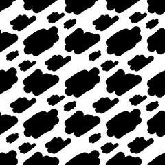 seamless black and white pattern with abstract shapes. vector illustration