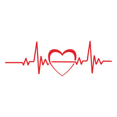 heart pulse Logo Template vector symbol
