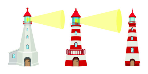 Lighthouse building vector design illustration isolated on white background
