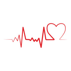 heart pulse Logo Template vector symbol