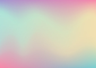 Holographic foil, pastel gradient abstract background. Vector illustration.