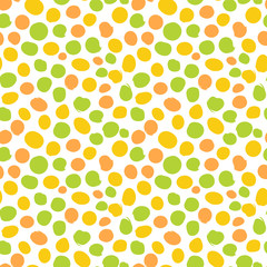 Hand draw dots seamless pattern. Cute background with round spots. Vector Illustration.
