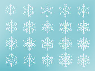 Snowflakes collection. Vector Illustration.