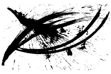 書道　しぶき　毛筆イラスト