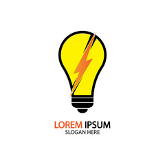 Electric bulb logo and icon Vector design Template.