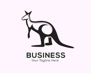 Stand kangaroo art logo design inspiration