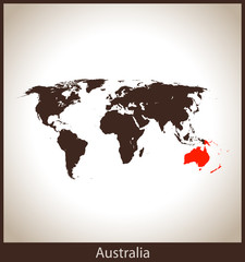 Fototapeta na wymiar map of Australia