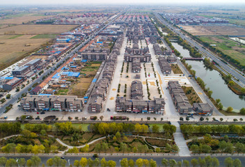 Aerial shooting of China's rural production and life scenes