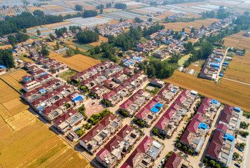 Naklejka premium Aerial shooting of China's rural production and life scenes