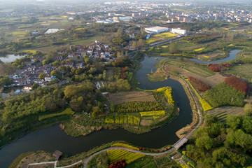 Aerial shooting of China's rural production and life scenes