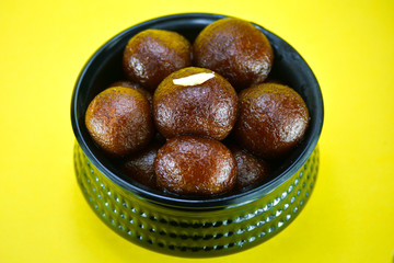 Indian traditional special sweet food gulab jamun. Sweet dish or indian dessert
