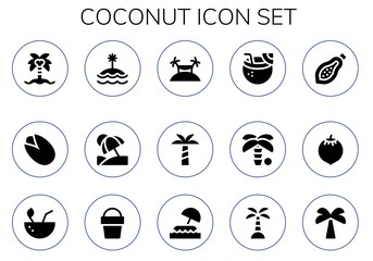 coconut icon set