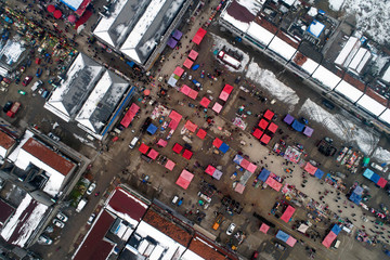 Fototapeta premium Aerial shooting of China's rural production and life scenes