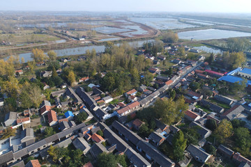 Fototapeta na wymiar Aerial shooting of China's rural production and life scenes