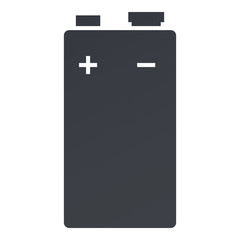 Vector Black Silhouette Icon of 9V Battery