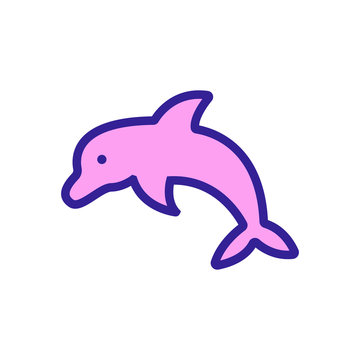 recommend clip art: Dolphin icon vector. Thin line sign. Isolated contour symbol illustration