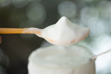 Preparing milk froth make coffee