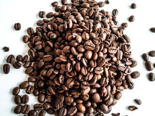 Coffee beans isolated on white background