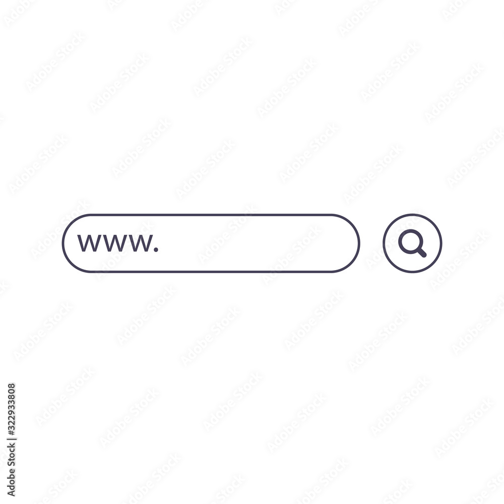 Poster www search bar icons. vector illustration isolated on background. www search bar icon for web site, 