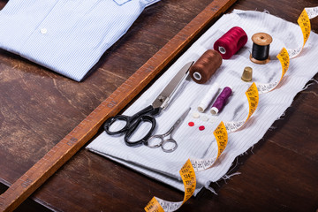 view of a tailored suit from a tailor in his studio