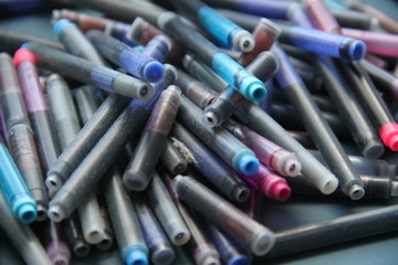 Pen inks hand writing signature and can opener 