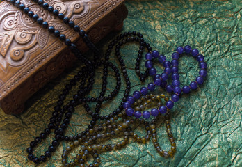 Set of natural stones, boho style, jewelry and accessories