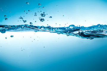 Beautiful water waves Splashed water wave in clean blue water