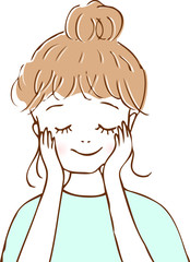 女性　洗顔