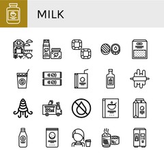 Set of milk icons