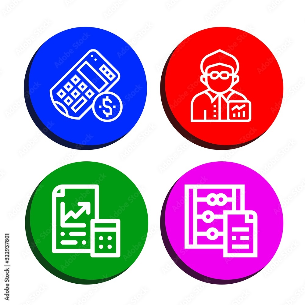 Poster set of calculation icons