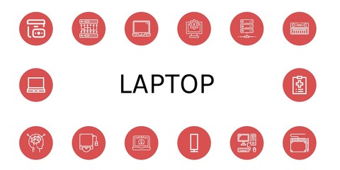 Set of laptop icons