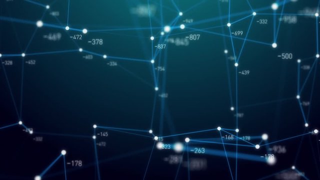 abstract plexus geometry background connecting technology concept digital communication network moving line and dot