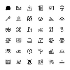 Editable 36 engineering icons for web and mobile