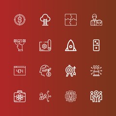 Editable 16 strategy icons for web and mobile