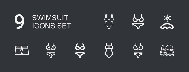 Editable 9 swimsuit icons for web and mobile