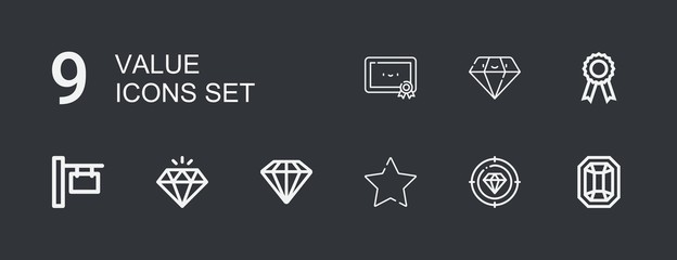 Editable 9 value icons for web and mobile