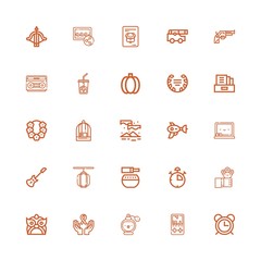 Editable 25 vintage icons for web and mobile