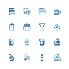 Editable 16 brewery icons for web and mobile