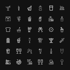 Editable 36 cocktail icons for web and mobile