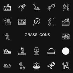 Editable 22 grass icons for web and mobile