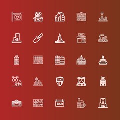 Editable 25 town icons for web and mobile