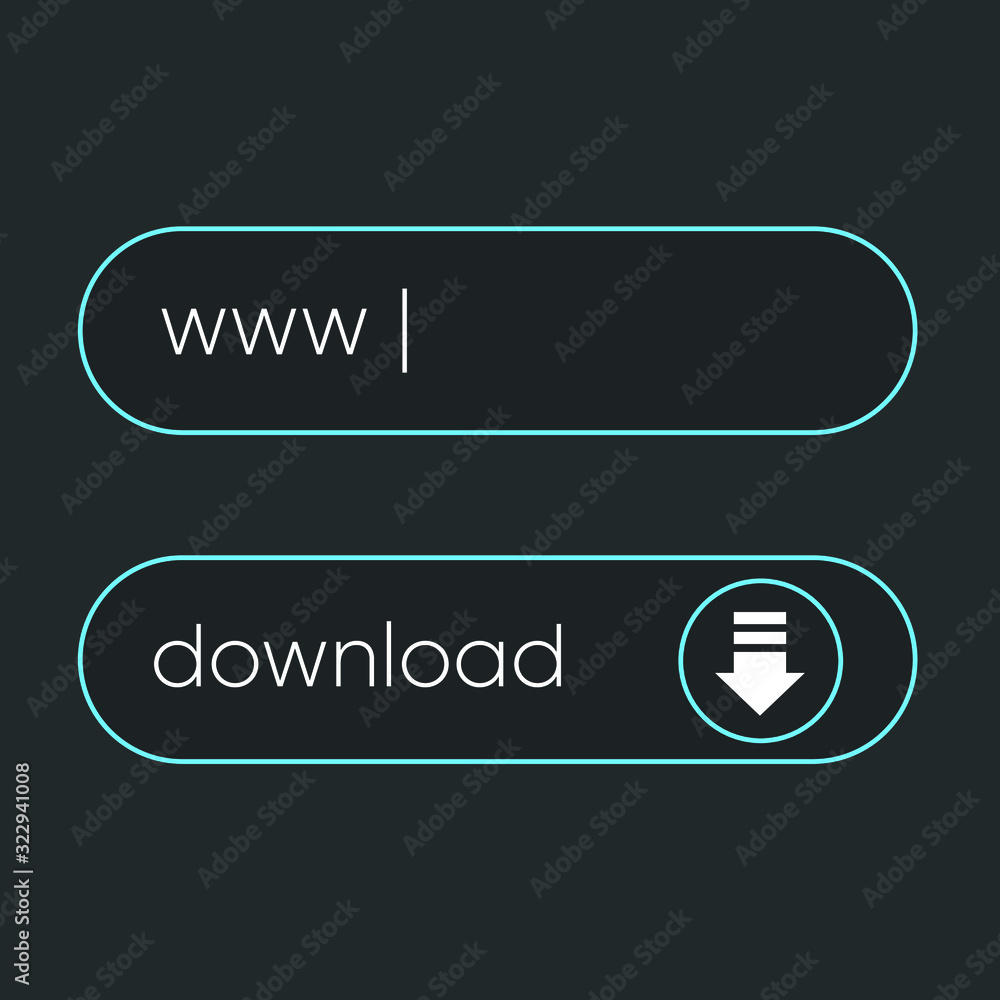 Poster template navigation button menu in flat style. icon for shop online, game, banner. vector button set