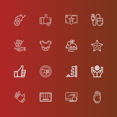 Editable 16 finger icons for web and mobile
