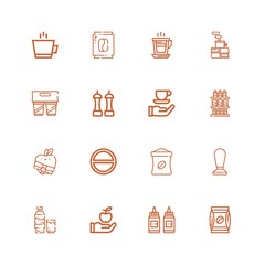 Editable 16 taste icons for web and mobile