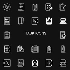 Editable 22 task icons for web and mobile