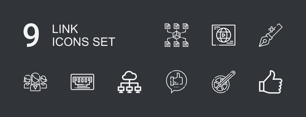 Editable 9 link icons for web and mobile