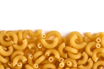 Uncooked pasta isolated on white background image