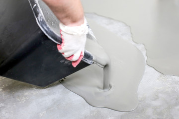 Fill screed floor repair and furnish, shallow dof